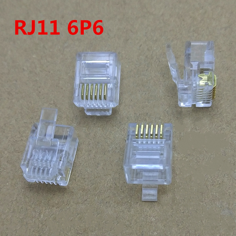 100 pcs RJ11 Modular Plug Telephone 4P4C Connector`US