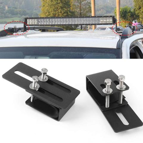 1pair Car Roof Luggage Rack Light Bar Mounting Holder Universal Metal Auto SUV 4X4 Crossbar Lamp Brackets ► Photo 1/6