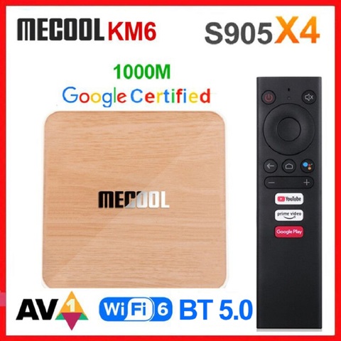 Mecool KM6 Deluxe ATV Android 10 Amlogic S905X4 AndroidTV 10.0 Google Certified Dual WiFi 6 1000M 4GB 64GB Media Player 2G16G ► Photo 1/6