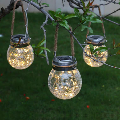 LED Solar Light Ball Crack Solar Powered Outdoor Waterproof Wall Light Villa Garden Decoration Atmosphere Solar Light ► Photo 1/6