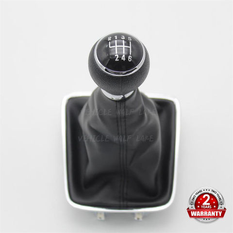 For VW Golf Plus 2005 2006 2007 2008 2009 2010 2011 2012 2013 2014 New 6 Speed Car Gear Stick Shift Knob Leather Boot ► Photo 1/6
