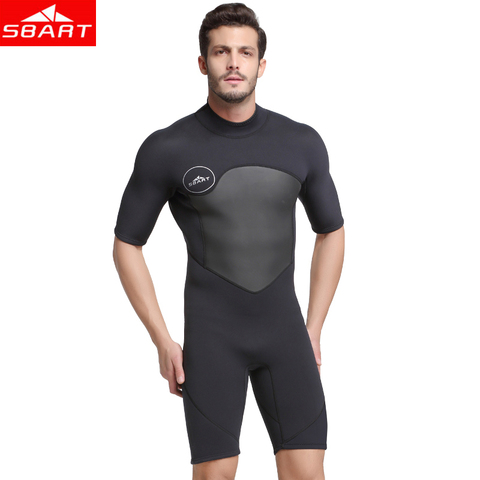 SBART 2MM Neoprene Wetsuit Men Keep Warm Swimming Scuba Diving Bathing Suit Short Sleeve Triathlon Wetsuit for Surf Snorkeling ► Photo 1/6