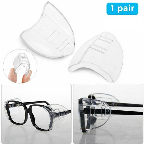 2pcs clear universal flexible side shields safety glasses goggles eye protection ► Photo 1/6