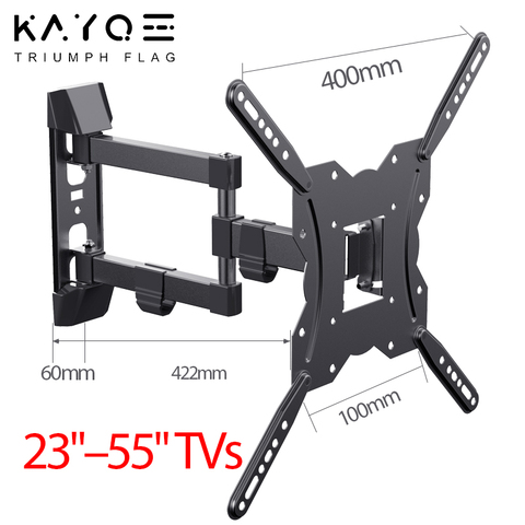 TV Wall Mounts - Full Motion TV Wall Mount for 26-55 Inch Flat Screens,Wall Mount TV Bracket with Dual Swivel Articulating Arms ► Photo 1/6