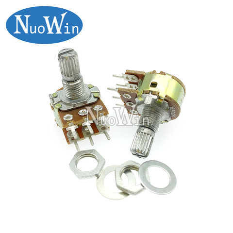 5pcs WH148 B1K B2K B5K B10K B20K B50K B100K B500K 6Pin 15mm Shaft Amplifier Dual Stereo Potentiometer 1K 2K 5K 10K 50K 100K 500K ► Photo 1/1