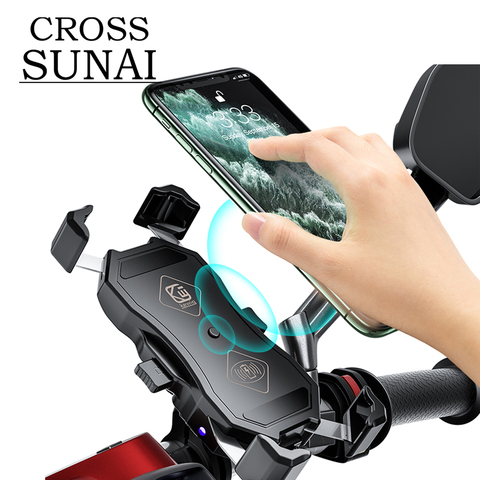 12V Motorcycle USB Charger Waterproof 15W Qi Wireless Charger Mount Holder Stands for iphone Cellphone Tablet GPS Bicycle Moto ► Photo 1/6