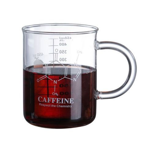 2022 New Caffeine Beaker Mug Graduated Beaker Mug with Handle  Borosilicate Glass Cup ► Photo 1/1
