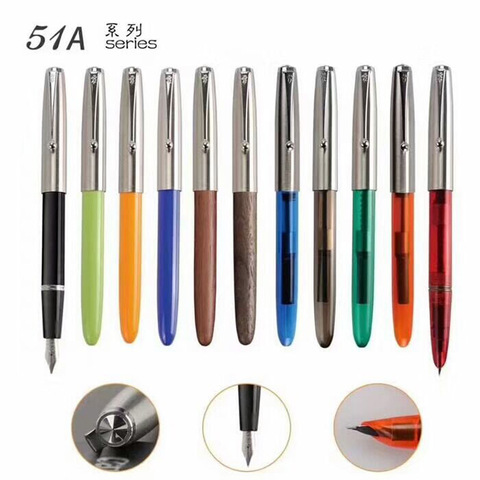 High quality JINHAO classic 51-A Fountain Pen gray aurora Acrylic wood stainless steel Retro School Office Supplies ink pens ► Photo 1/6