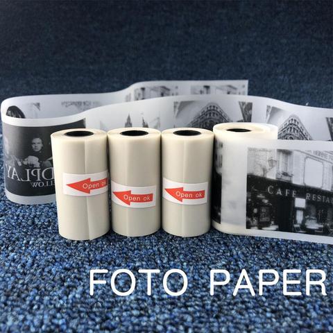 6 Rolls White Thermal Paper Color Label Paper Transparent Sticker Paper For  PeriPage PAPERANG Phomemo Photo