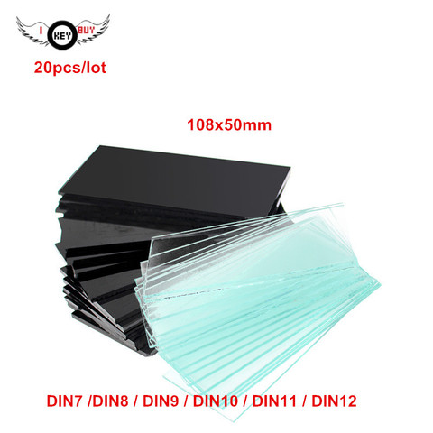 I KEY BUY  20pcs/lot Black / Tansparent Color Glass DIN7 DIN8 DIN9 108x50mm Arc Welding protection Glass Filter ► Photo 1/6