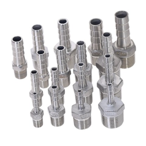 Stainless Steel 304 BSP Male Thread  Pipe Fitting X Barb Hose Tail Reducer Pagoda Joint Coupling Connector ► Photo 1/6