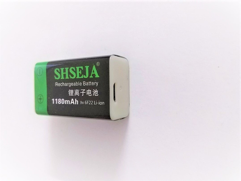 9V 1180mAh lithium ion battery 6F22 USB rechargeable battery detector toy rechargeable battery free shipping ► Photo 1/4