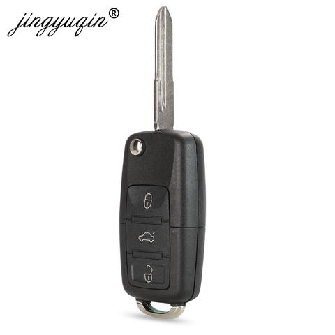 jingyuqin HU49 Blade Car Key Shell For VW Volkswagen Golf Santana Jetta 3 Buttons Flip Keys Case Fob Replacement ► Photo 1/5