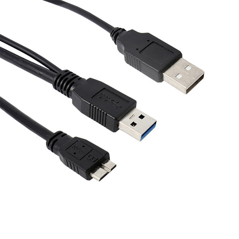 Dual USB 3.0 Type A to Micro-B USB Y Shape High Speed Cable for External Hard Drive  Data Sync Charging 20J27 ► Photo 1/6