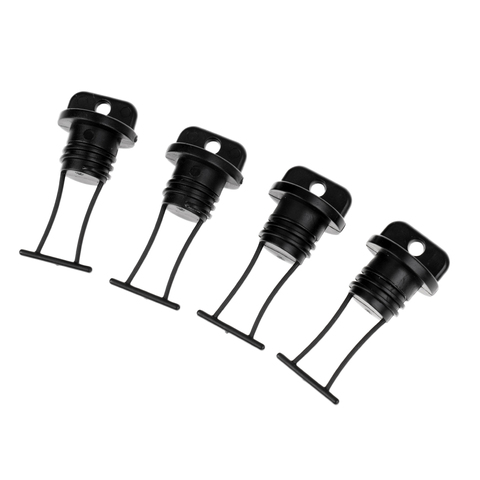 4Pcs/Set Universal Kayak Dinghy Canoe Boat Hull Thread Drain Plugs Rubber Fishing Raft Kayak Accessories (Black) ► Photo 1/6