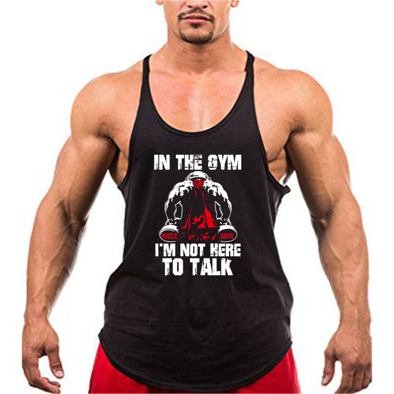 Gym Bodybuilding Mens Vest Funny Novelty Singlet Tank Top No Pain No Gain 
