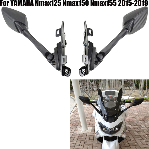 Motorcycle Rear View Mirror Back Sight Bracket Set Adjustable windscreen Bracket For Yamaha Nmax125 Nmax150 Nmax155 Nmax 155 125 ► Photo 1/6