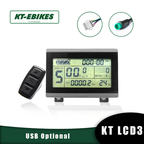 KT Ebike LCD3 Display 24V 36V 48V 72V LCD3 kt-lcd led Display for Electric Bike ebike Conversion Kit ► Photo 1/6