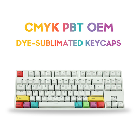 Mechanical Keyboard PBT Keycaps OEM Profile CMYK 10 Keys Dye Sublimation For Cherry GK61 Anne Pro 2 SK61 PC Gamer ► Photo 1/6