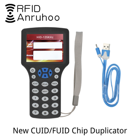 10 English Frequency RFID Copier Duplicator 125KHz Key fob NFC Reader Writer  13.56MHz Encrypted Programmer