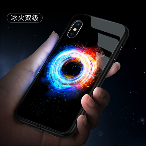 Call Light Luminous Case For iPhone 12 Case Tempered Glass Cover For iPhone 11 12 Pro Max  6 7 8 Plus X Xr SE 2022 12 Mini Funda ► Photo 1/6