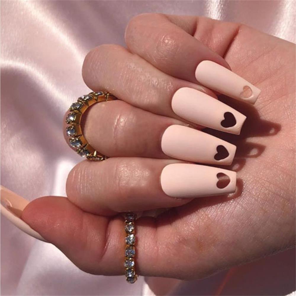 504Pcs Cute Heart Medium False Nails Finger Nail Tips Stiletto Coffin Fake  Nails ABS Artificial Tips Nail Art Decorations - Price history & Review |  AliExpress Seller - Unique World Store 