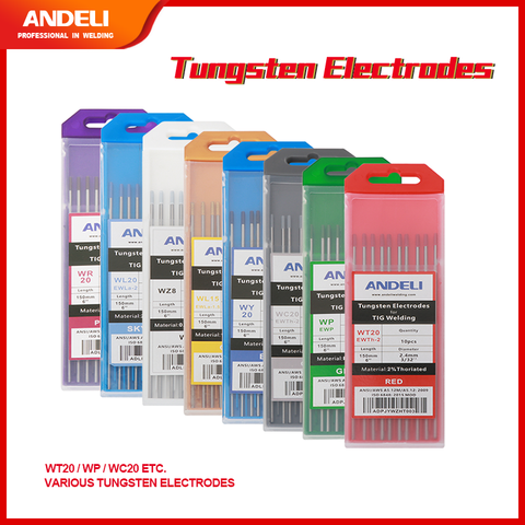 ANDELI Tungsten Electrodes TIG Rods WT20 WP WC20 WY20 WL15 WZ8 WL20 WR20 TIG Electrodes Consumables for TIG Welding Machine ► Photo 1/6