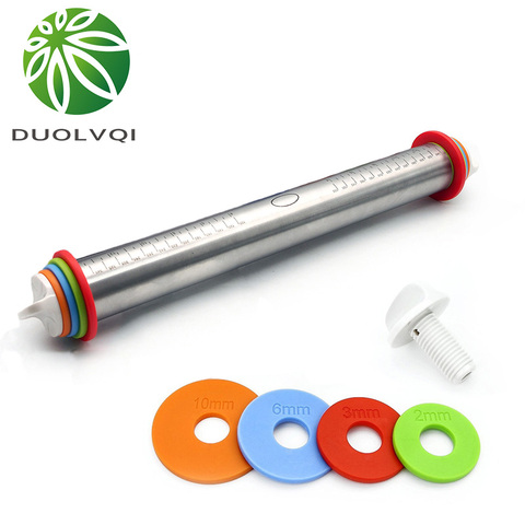 Duolvqi Length Adjustable Rolling Pin Stainless Steel Fondant  43cm Rolling Pin Cake Roller Dough Rolling Pin Bakeware Tools ► Photo 1/6