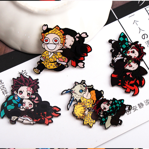 Anime Brooch Pins Demon Slayer, Demon Slayer Acrylic Badge