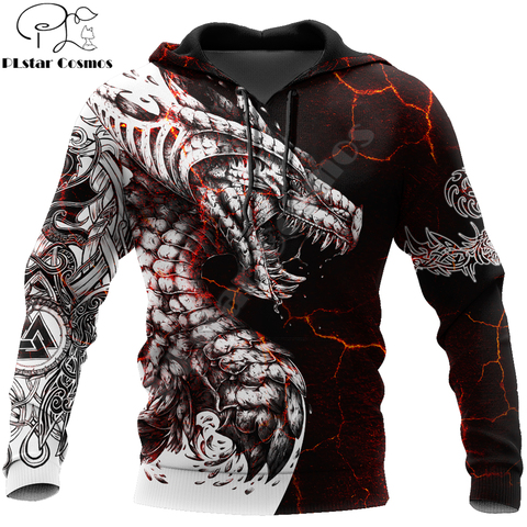 Black & White Tattoo Dragon 3D Printed Men Hoodies Sweatshirt Unisex Streetwear Zipper Pullover Casual Jacket Tracksuits KJ0192 ► Photo 1/6