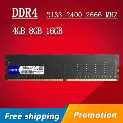 MLLSE Desktop RAM DDR4 4GB 8GB 16GB Memory DDR4 2133Mhz 2400Mh 2666Mhz 4G 8G 16G 2133 2400 2666 MHZ PC Motherboard Memoria ► Photo 1/6
