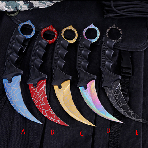 Karambit CS GO Fixed Blade Knife Never Fade Counter Strike Fighting Claw Knives Survival Camping EDC Cosplay Tools ► Photo 1/6