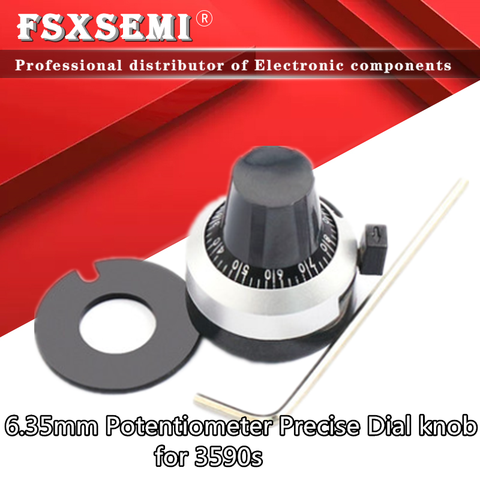 1pcs 3590 3590S 6.35 mm precision scale knob potentiometer knob equipped with multi-turn potentiometer ► Photo 1/4