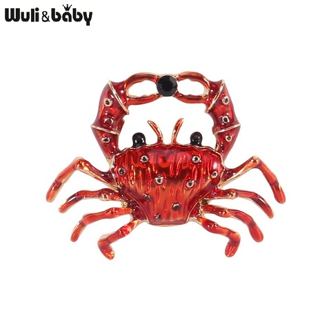 Wuli&baby Cute Crab Brooches Women Enamel Animal Office Party Casual Brooch Pins Gifts ► Photo 1/4