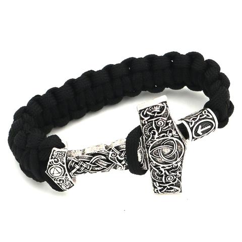 Nostalgia Vikingos Jewelry Accsesorios Thor Hammer Mjolnir Trinity Knot Viking Bracelet Vikingo Runes Slavic Amulet ► Photo 1/6