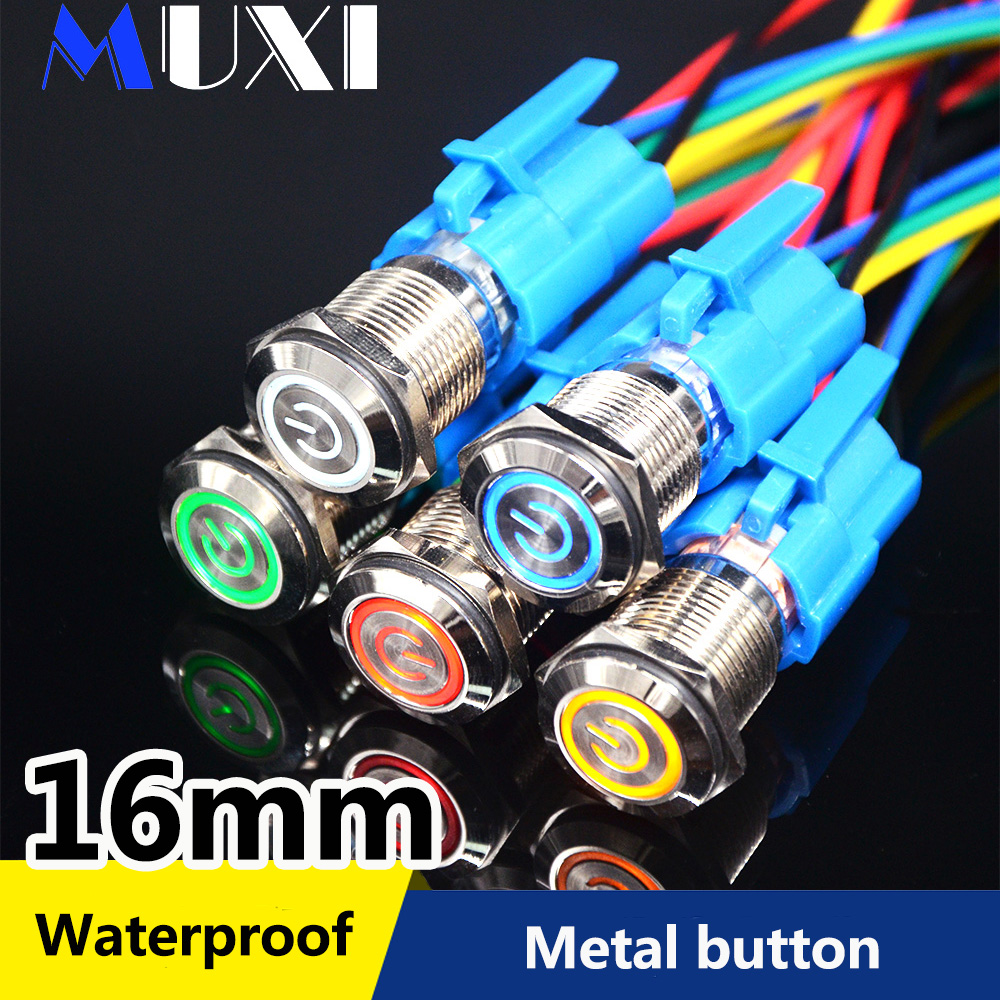 16mm Self-Locking Waterproof Metal Push Button Switch With LED light 3~6V  12~24V 110V 220V RED BLUE GREEN YELLOW WHITE - Price history  Review |  AliExpress Seller - xingo Official Store | Alitools.io