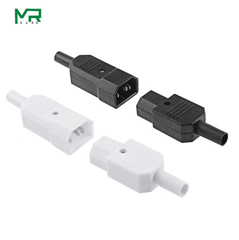 IEC 10A 250V  Straight Cable Plug Connector Rewireable C13 C14 Plug Rewirable Power Connector 3 pin AC Socket ► Photo 1/5