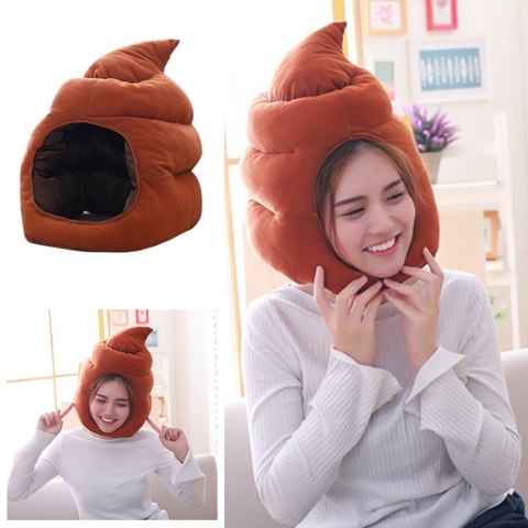 Cute Shit Shape Plush Hat Stuffed Toy Funny Fake Poop Headgear Party Photo Props  ► Photo 1/6