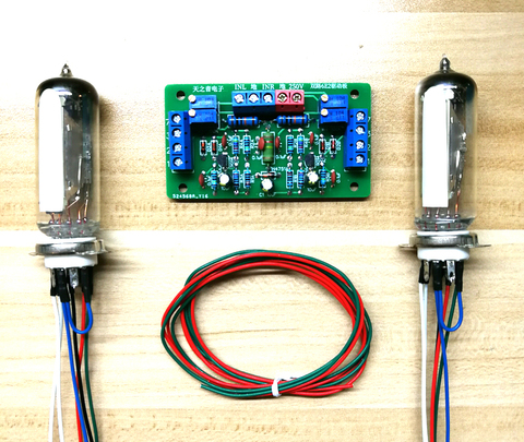 Dual 6E2 tube driver board kit DIY fluorescent tube POWER amplifier, volume level indicator ► Photo 1/5
