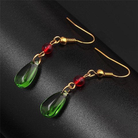 2022 Fashion Elegant Crystal Earrings For Women Hayao Miyazaki Howl's Moving Castle Earrings Red Beads Christmas Jewelry Gift ► Photo 1/6
