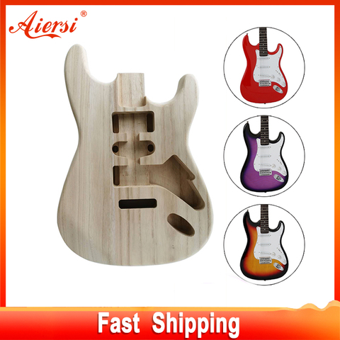 Unfinished Handcrafted ST Electric Guitar Body Guitar Barrel Replacement Parts For ST style Electric Guitars DIY Parts ► Photo 1/6