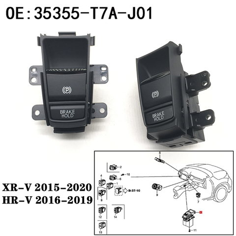 35355-T7A-J01 35355T7AJ01 HRV XRV HR-V XR-V VEZEL electronic automatic hand brake button parking brake switch ► Photo 1/6