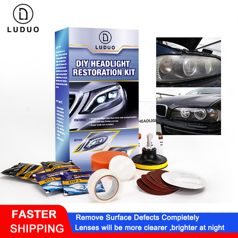 Car Headlight Restoration Kit Brightener Headlamp Scratch Repair Liquid  Paste Light Lens Polisher Cleaning Paste Refurbish Tool - AliExpress