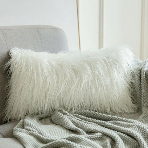 Luxury Series Super Soft Plush Style Faux Fur Winter Warm Mongolian Pillow Case Throw Cushion For Bedroom Home Decore 30x50cm ► Photo 1/6