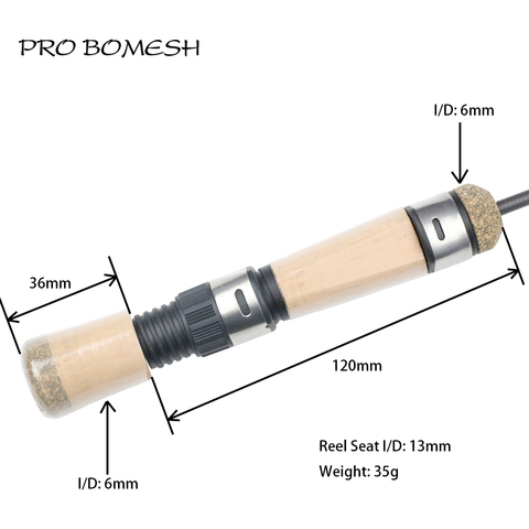 Pro Bomesh 1 Set 2A Cork Spinning Reel Seat Handlt Kit Trout Fishing Rod Ice Fishing Rod Accessory DIY Component Repair Kit Cane ► Photo 1/6