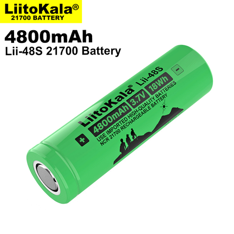 1-10PCS LiitoKala Lii-48S 3.7V 4800mAh 21700 battery 9.6A power 2C Rate Discharge ternary lithium batteries DIY Electric bicycle ► Photo 1/6