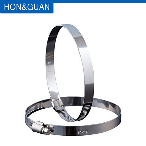 Hon&Guan 2pcs 6inch Hose Clips Duct Clamps Adjustable Stainless Steel Worm Drive Hose Clamp For Inline Duct Fan (150mm) ► Photo 1/5