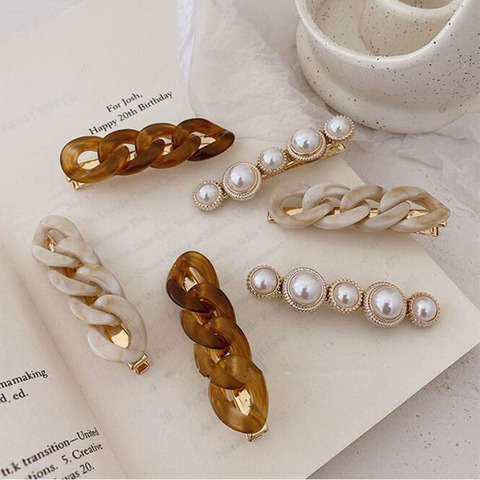 New Handmade Chain Hair Clips Gold Color Long Barrettes Hair Clips for Women Girls Korean Fashion Hairpin Hair Accessories Gifts ► Photo 1/6