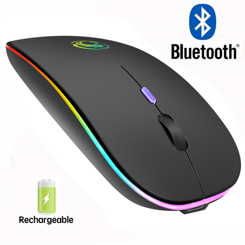 Wireless Mouse RGB Bluetooth Computer Mouse Silent Rechargeable Ergonomic Mause With LED Backlit USB Optical Mice For PC Laptop ► Photo 1/6