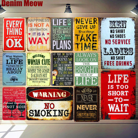 Vintage Metal Life Too Short To Wait Novelty Sign Retro Bar Cafe Pub Wall Decor